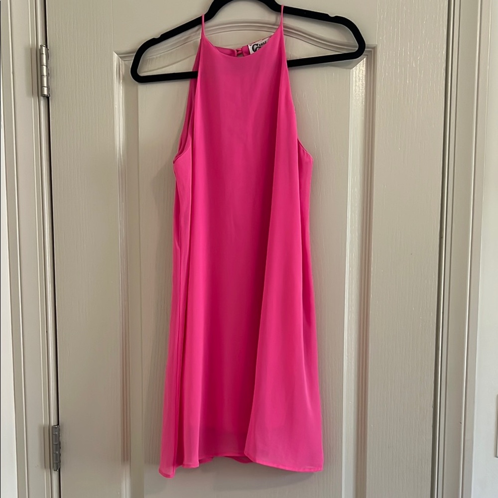 Chic Pink Halter Mini Dress